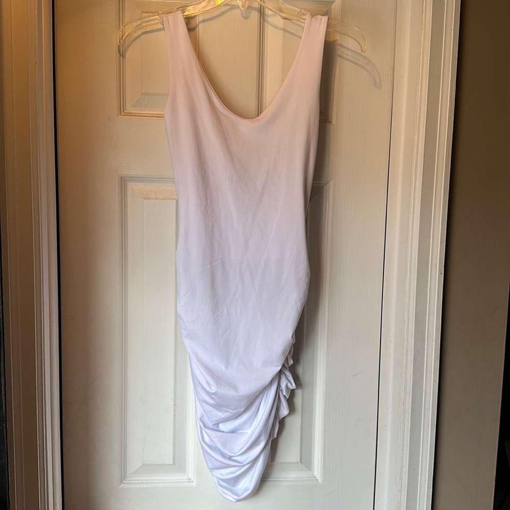 White dress with open back